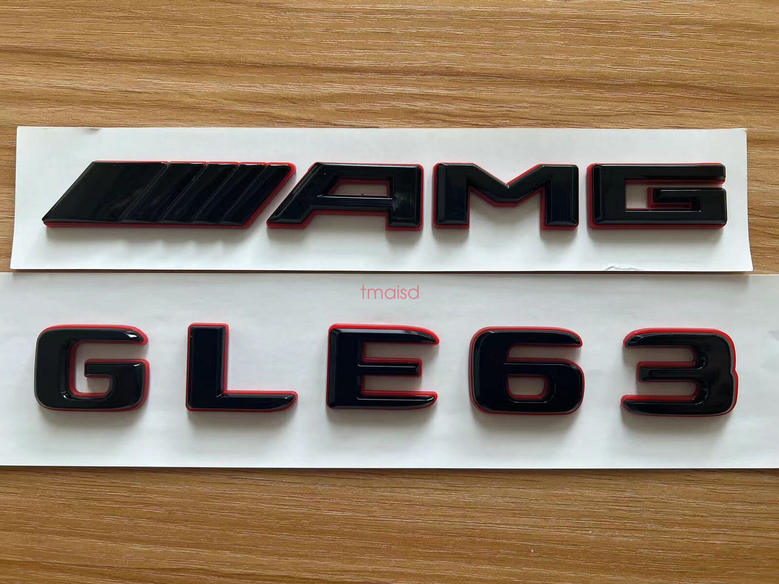 Black RED Number Letters Rear Trunk Badge Emblem for Mercedes Benz GLE63 AMG