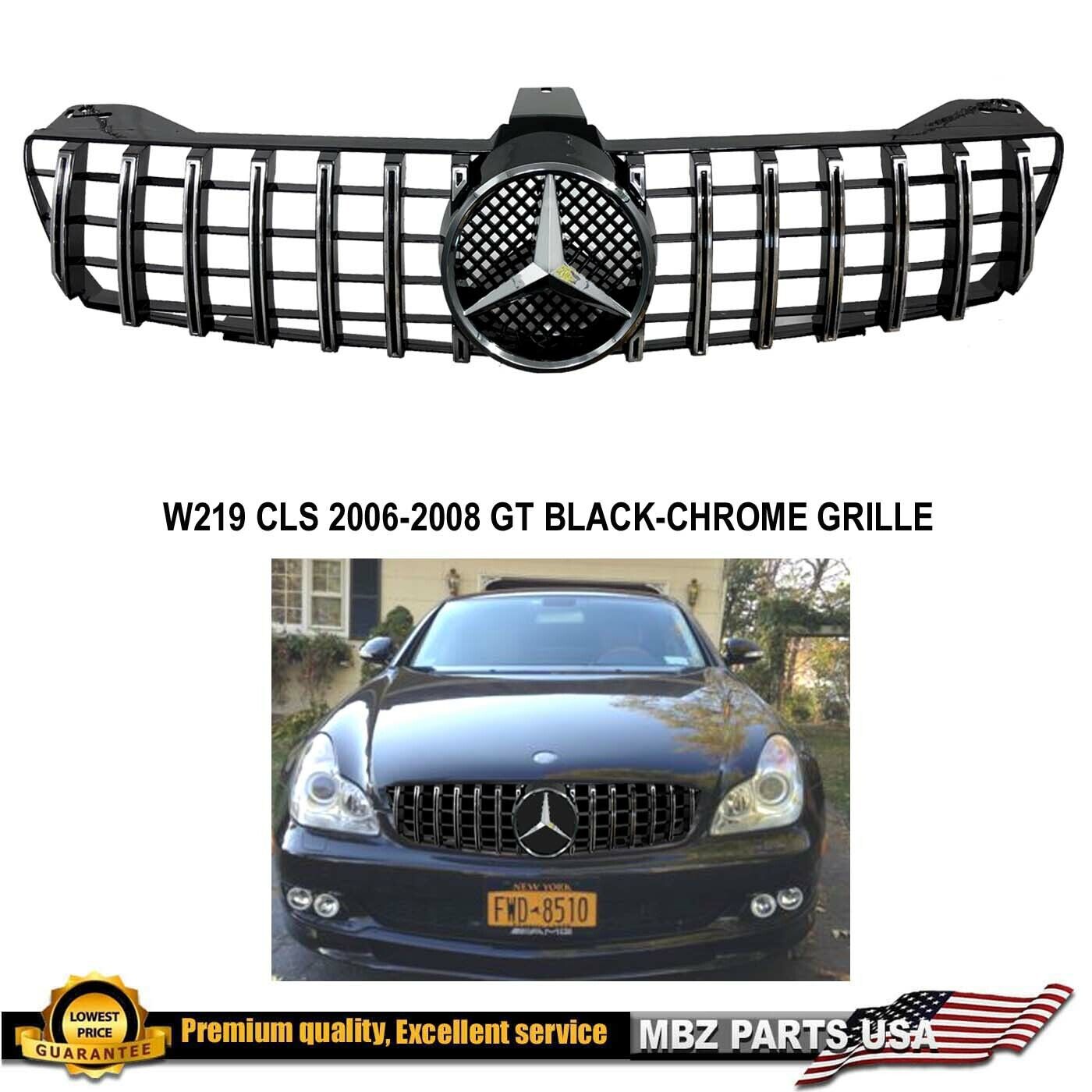 2006 2007 2008 CLS63 CLS550 CLS500 CLS55 GT GRILLE BLACK CHROME AMG W219 NEW GTR