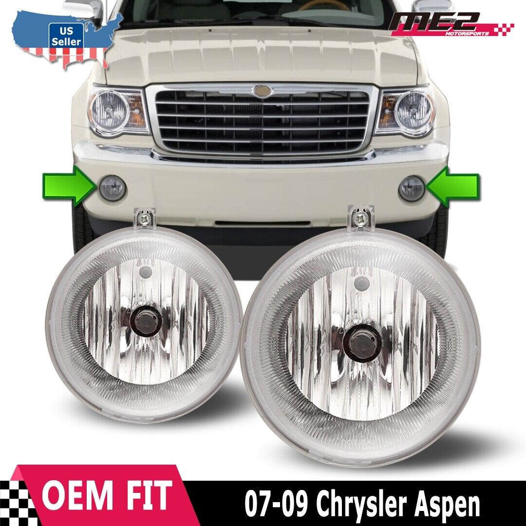 For 07-09 Chrysler Aspen Clear Driving Bumper Front Lamps Fog Lights Left Right