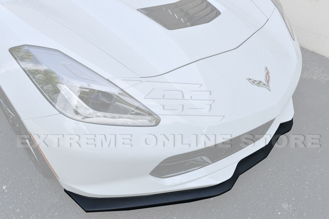 For 14-19 Corvette C7 Z06 Stage 2 Matte BLACK Front Bumper Lower Lip Splitter