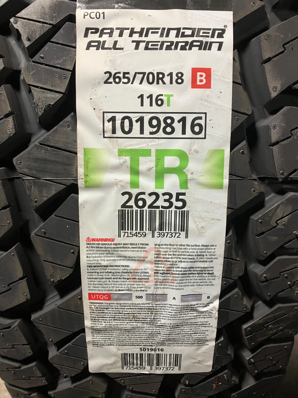 1 New 265 70 18 Pathfinder All Terrain Standard Load Tire