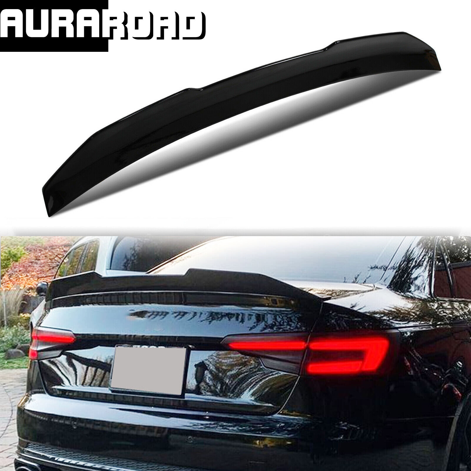 For 2017-2023 Audi A4 S4 (B9) PSM Gloss Black Rear Spoiler Trunk Wing