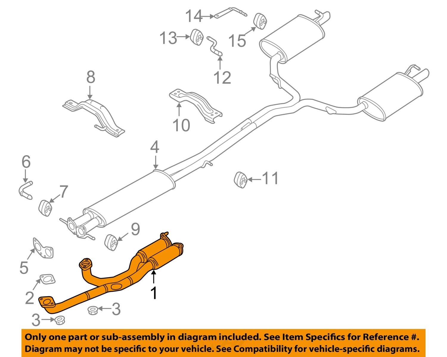 FORD OEM 13-19 Police Interceptor Utility Exhaust System-Front Pipe DB5Z5G203A