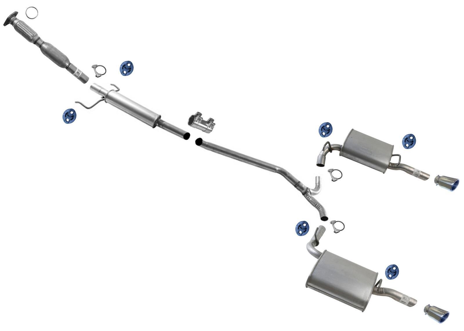 Flex Resonator Rear Muffler Dual Exhaust System for Lincoln MKZ 2007-2012 3.5L