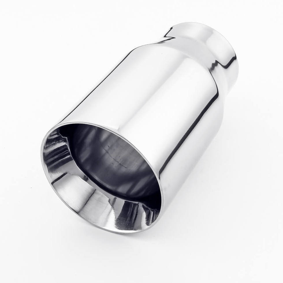 3 inch Inlet 4 Outlet 7 Long Straight Cut Dual Wall Stainless Steel Exhaust Tip