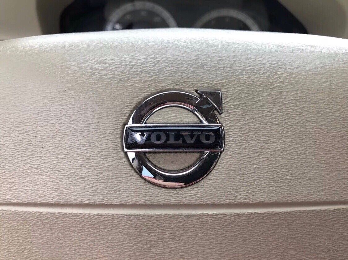 Modern BLACK 35mm X 8mm VOLVO Airbag Steering Wheel Emblem Decal XC70 XC60 S80