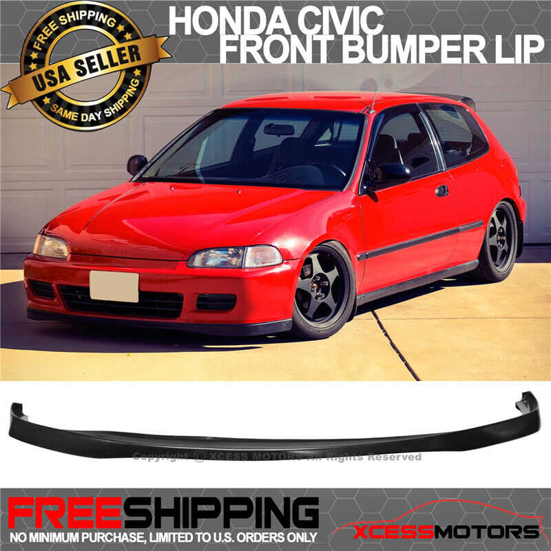 Fits 92-95 Honda Civic 2Dr EG SIR Style Unpainted Front Bumper Lip Spoiler PU
