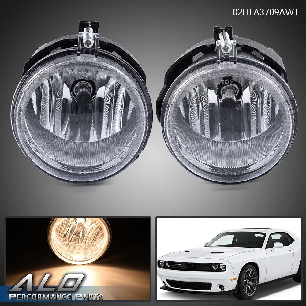 Fit For 06-09 Charger/08-10 Challenger Clear Bumper Fog Light Lamps+Bulbs Pair