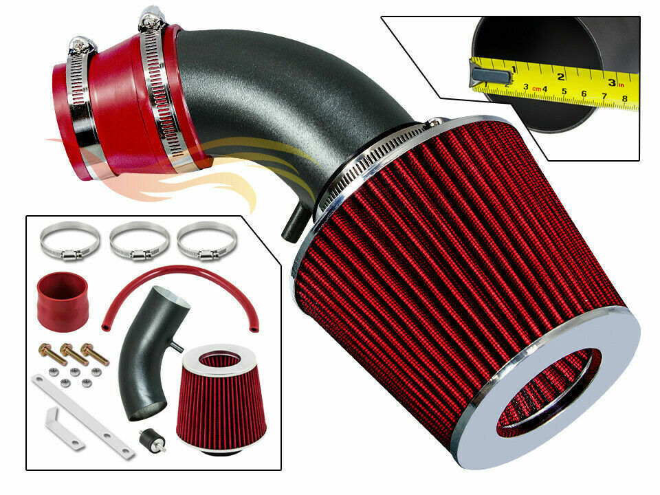BCP RW RED For 90-93 Storm Impulse 1.6L 1.8L Air Intake Kit System +Filter