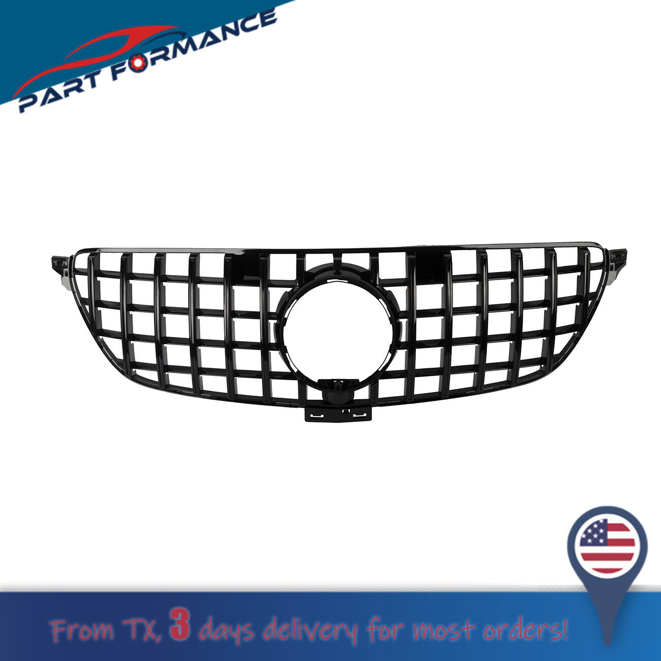 GT R Grille for Mercedes Benz C292 W292 GLE-CLASS Coupe 2016-2019 All Black