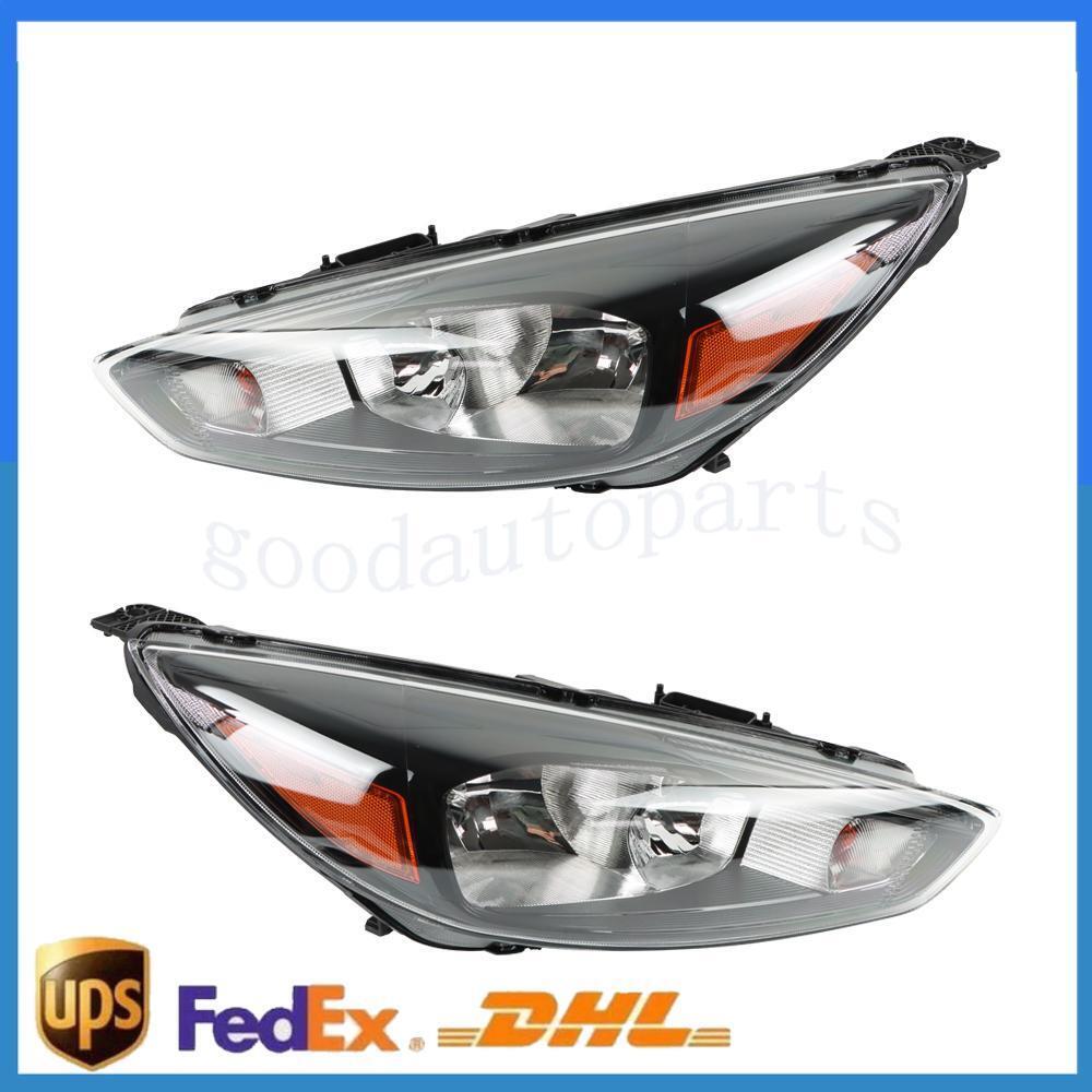 2pcs Headlight Assembly 2015-2018 For Ford Focus FO2502339 Clear+black+yellow