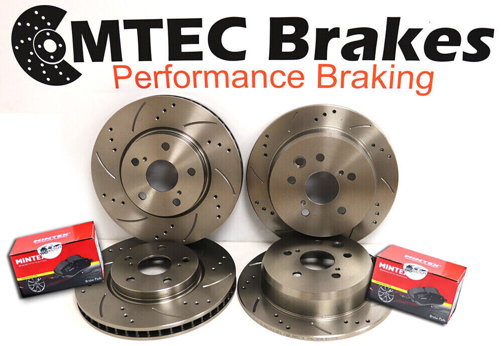 850 T5R 95-97 BRAKE DISCS 302mm FRONT REAR & PADS Drilled Grooved