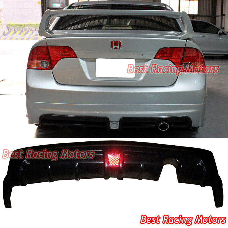 For 2006-2011 Honda Civic 4dr Mu-gen RR Style Rear Bumper Lip (ABS)