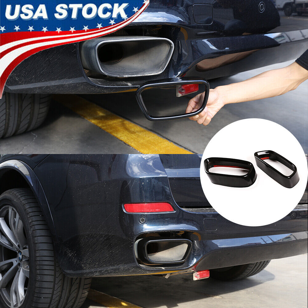 For BMW X5 X6 M Sport 2014 -2018 Black Steel Rear Exhaust Tail Pipe 2PCS