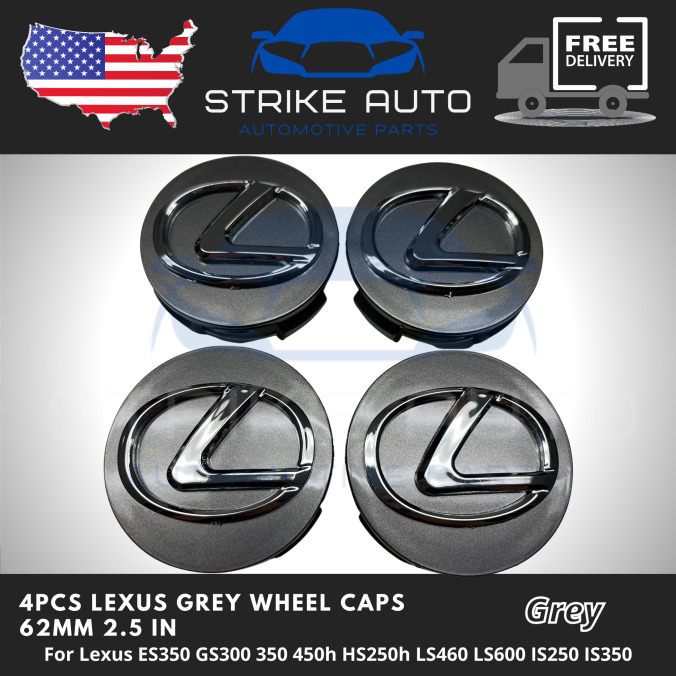 SET OF 4 Gray 62mm Wheel Center Hub Caps Hubcaps For Lexus 2006-2012 #4260330590