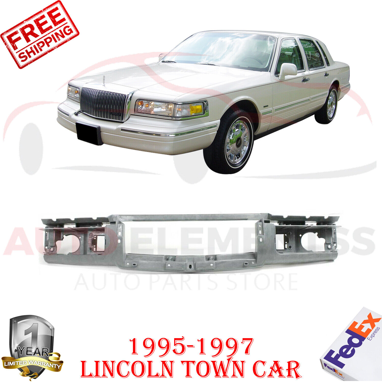 Header Panel Thermoplastic & Fiberglass For 1995-1997 Lincoln Town Car 