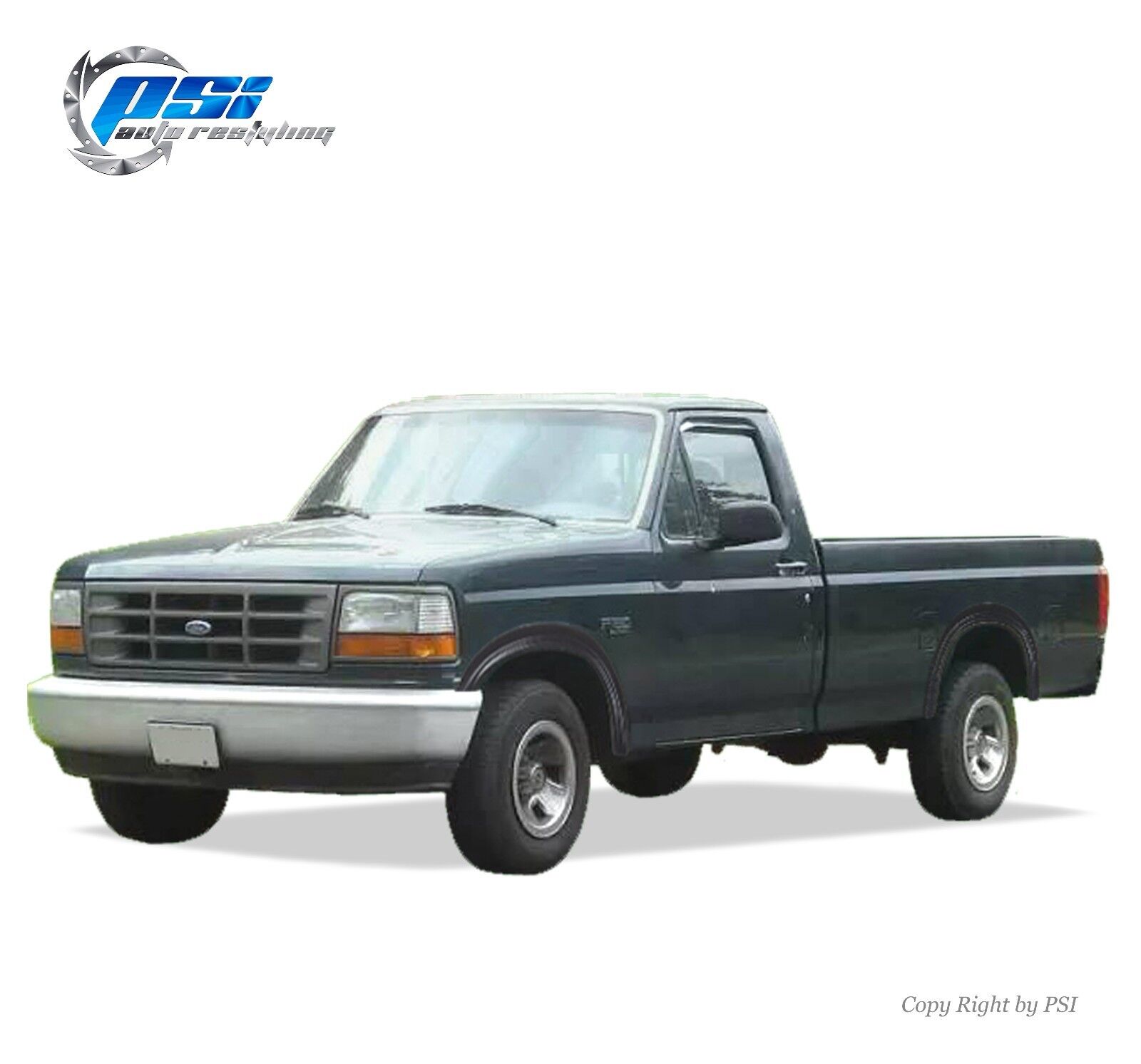 Black Paintable Rugged Style Fender Flares 92-96 Ford F-150 F-250 F-350 Bronco