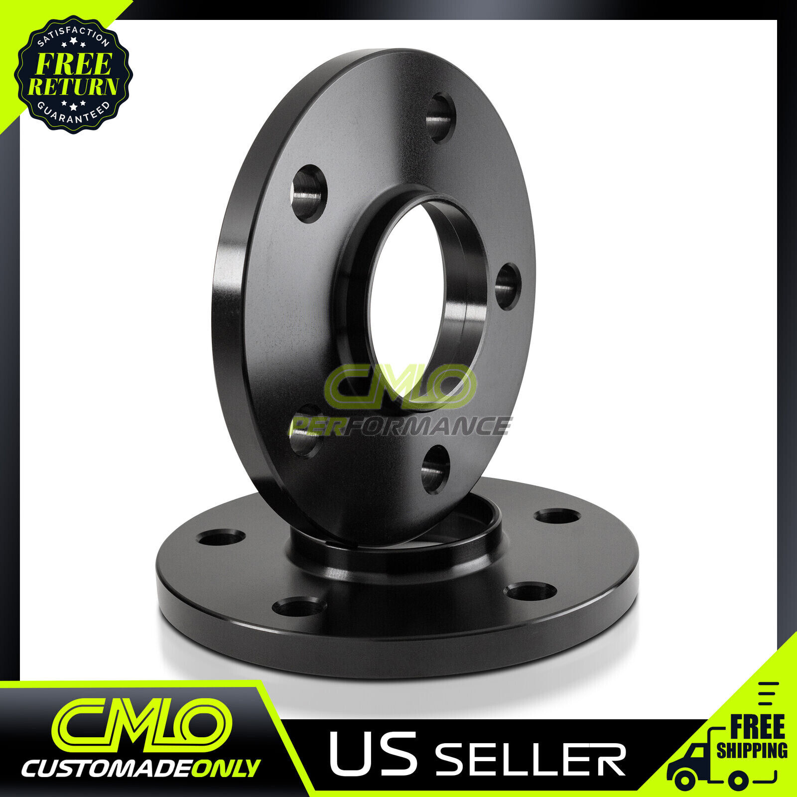 2X 12MM HUBCENTRIC BLACK WHEEL SPACERS  ¦ 5X112 ¦ 66.6 CB ¦ 14X1.5 Fits MERCEDES