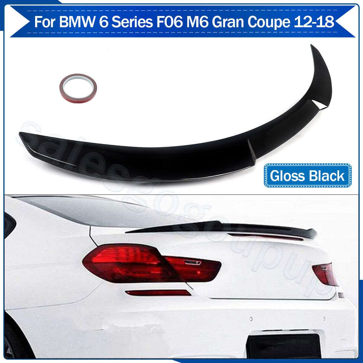 Fits 2012-2018 BMW 6 Series F06 640i 650i M6 Rear Spoiler Trunk Wing Gloss Black
