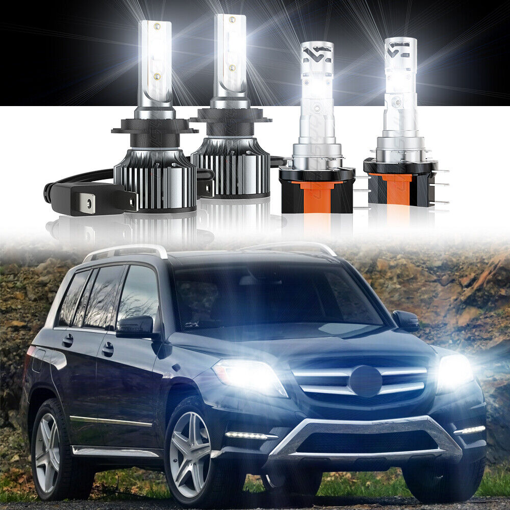 for Mercedes-Benz GLK350 2013-2015 LED Headlight kit H7+H15 Bulbs Hi/Lo Beam
