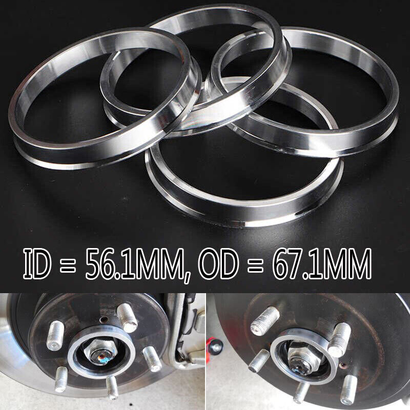 For Honda Acura Civic 67.1mm (Wheel) to 56.1mm (Hub) Centric Rim Spacer Ring x4