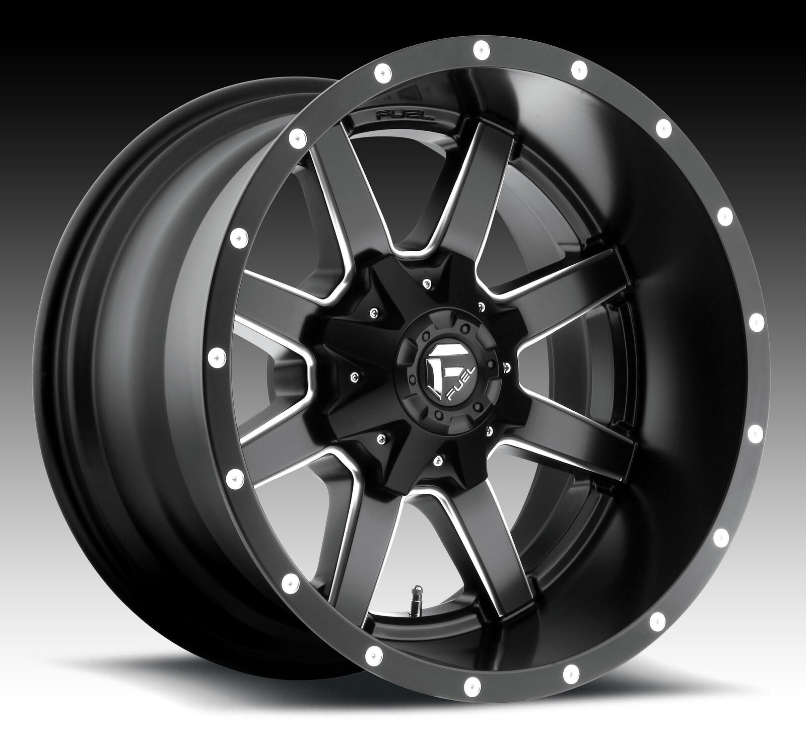 Fuel 22x14 D538 Maverick Wheel Matte Black Milled 6x5.5 / 6x139.7 6x135 -76mm