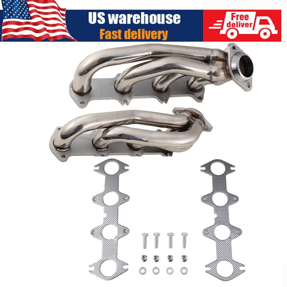 Stainless Steel Shorty Exhaust Headers for 2004-2010 Ford F150 F-150 5.4L V8