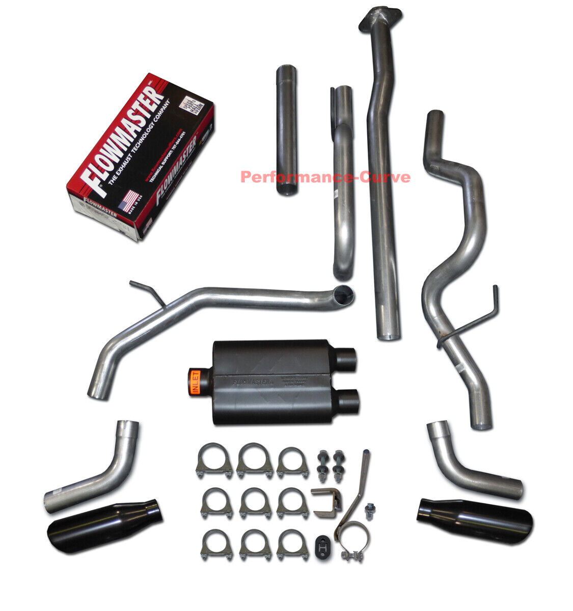 09-14 Ford F150 4.6 5.0 5.4 Catback Dual Exhaust Side Exit - Flowmaster Super 44