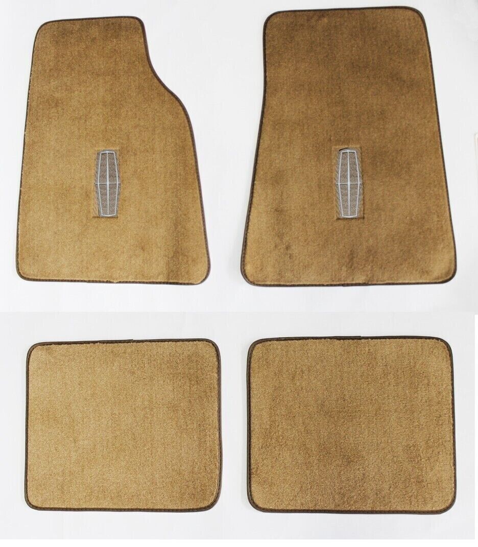 NEW Tan Floor mats 1990 - 2011 Lincoln Town Car Embroidered Logo Silver Set  4