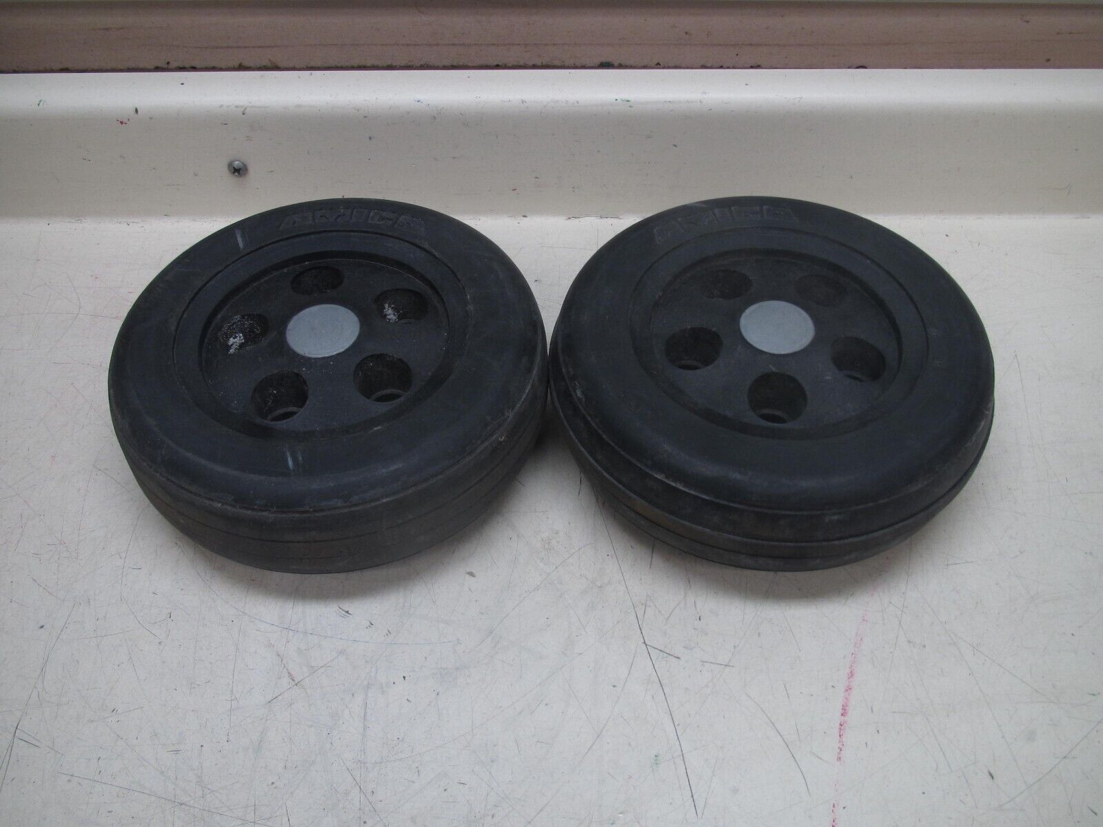 Lot Of 2 Replacment Amigo Wheels / Tires (Hard Rubber) 