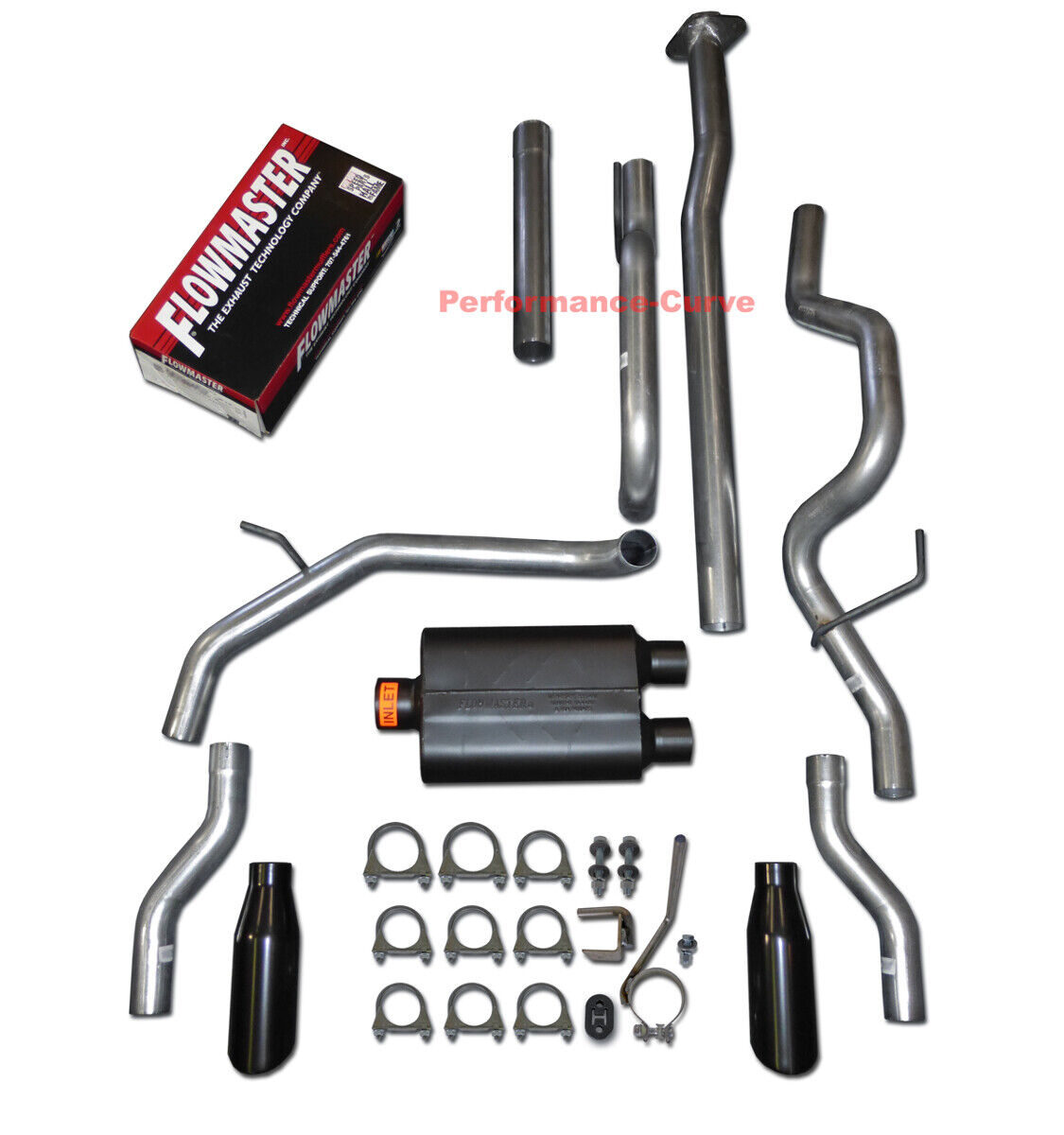 09-14 Ford F150 4.6 5.0 5.4 Catback Dual Exhaust Rear Exit - Flowmaster Super 44