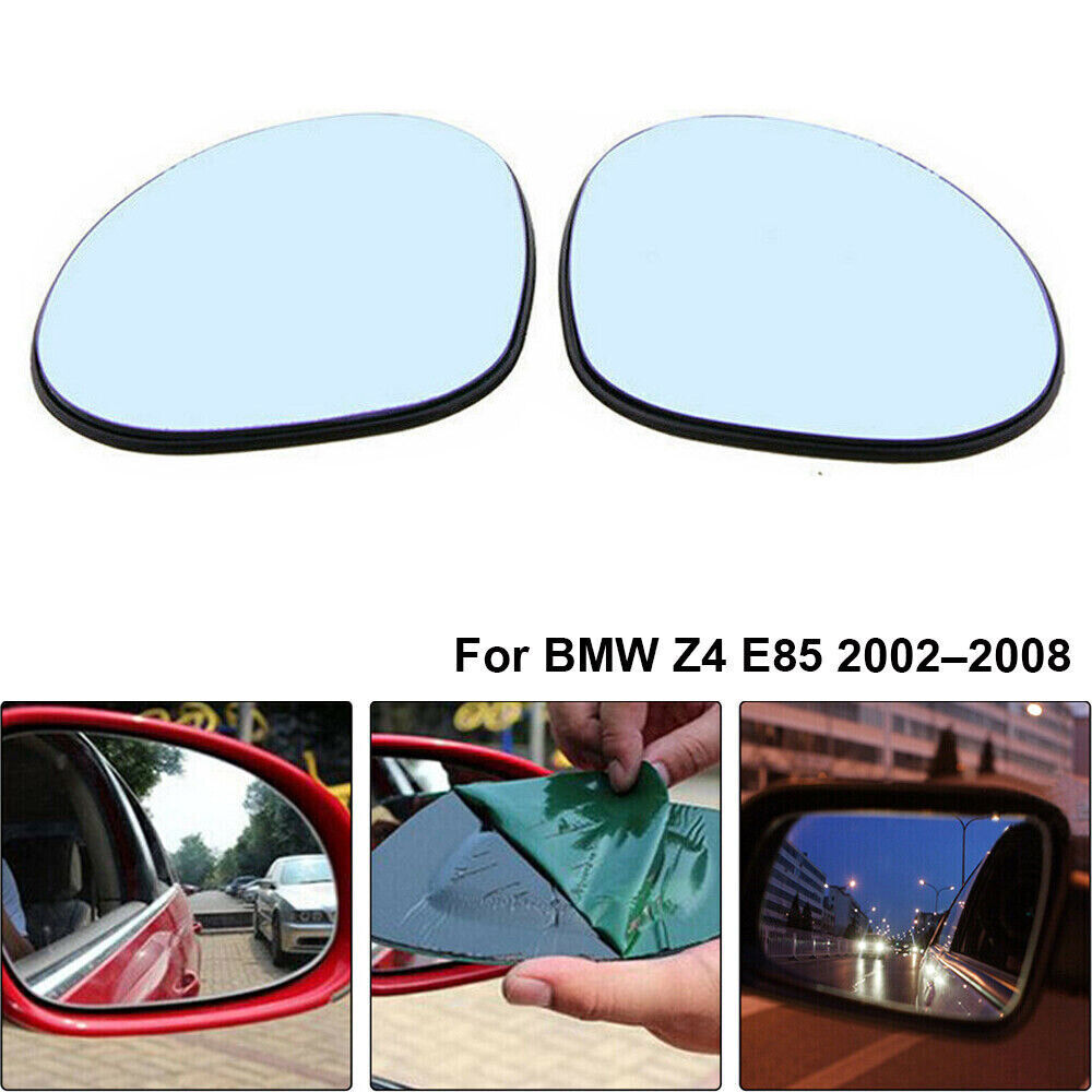 Left+Right Side Blue Heated Mirror Wing Glass for 2002–2008 BMW E85 Z4 M Coupe 