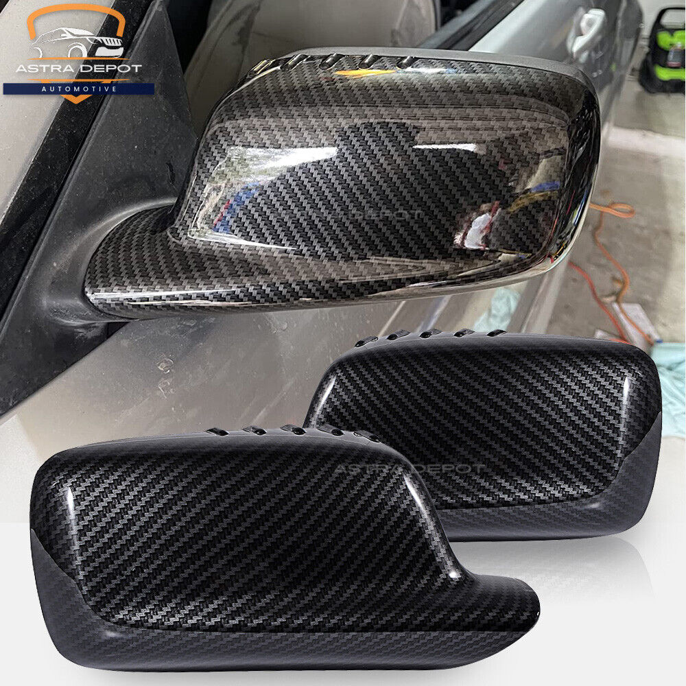 Carbon Fiber Side Mirror Covers Caps For BMW E46 330Ci E65 E66 745Li 750i 750Li