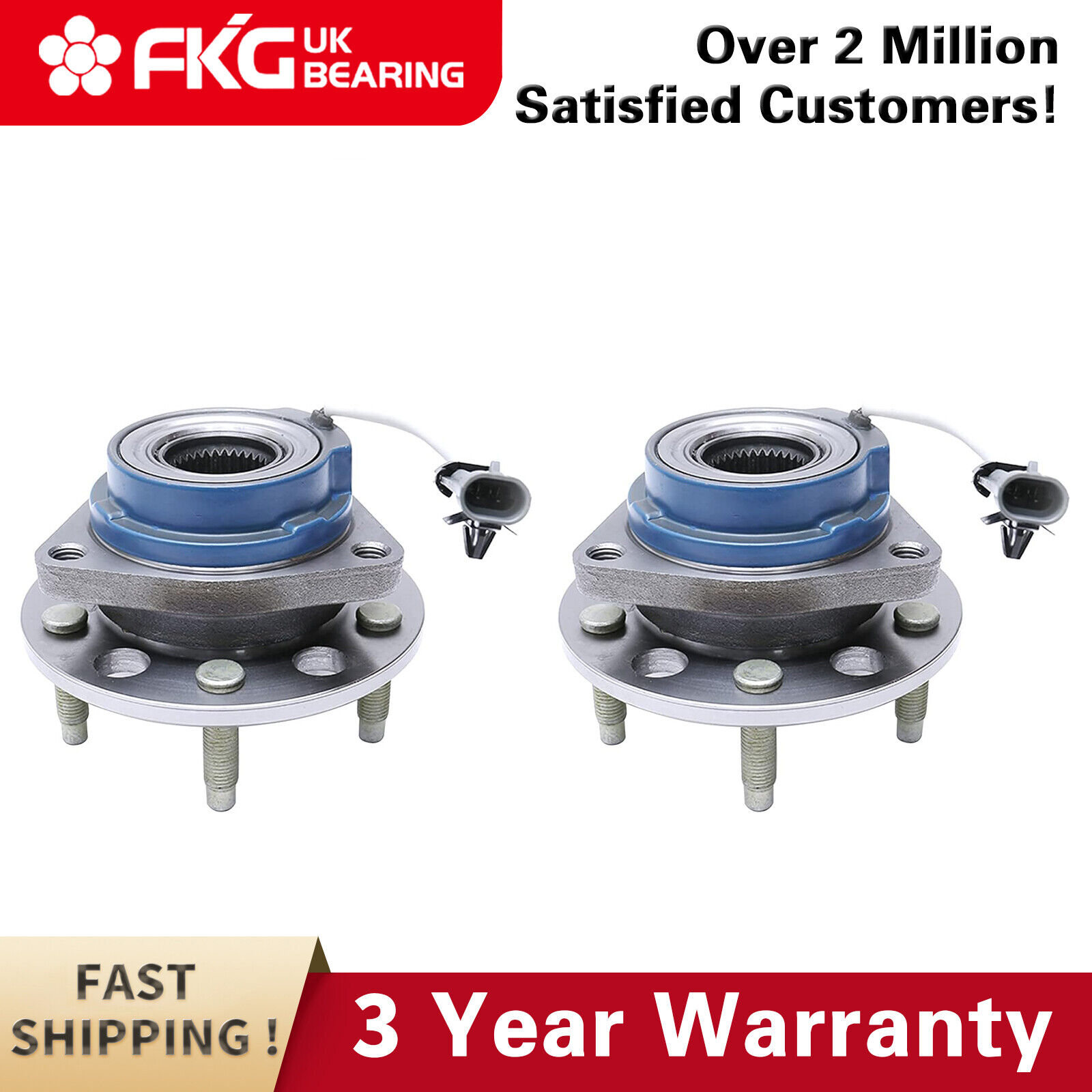 Pair 2 Front Wheel Hub Bearing Assembly for Chevy Pontiac Cadillac w/ABS 513179