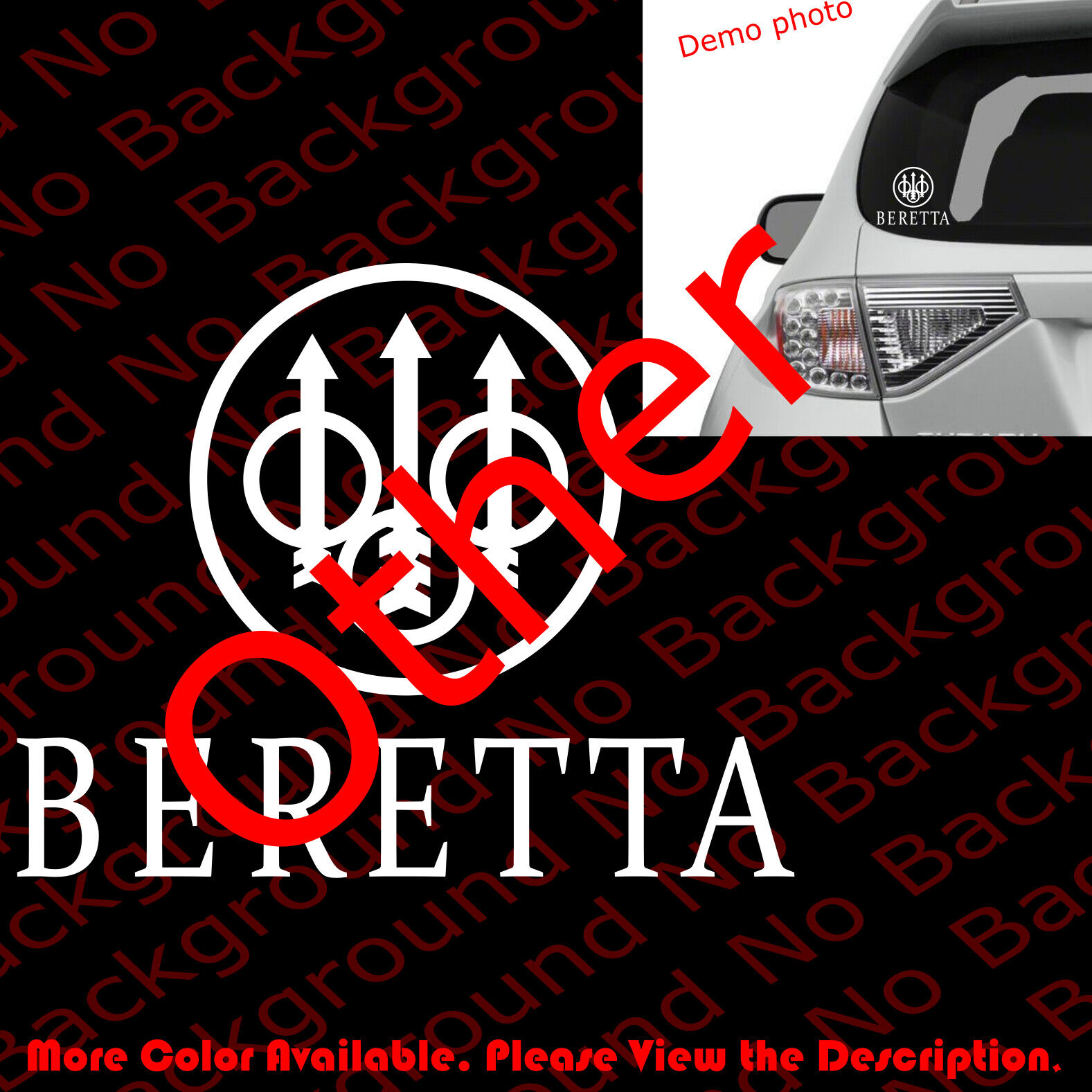 Beretta Firearms Vinyl Decal Die Cut Sticker for 2A Gun Rights Pistol FA029
