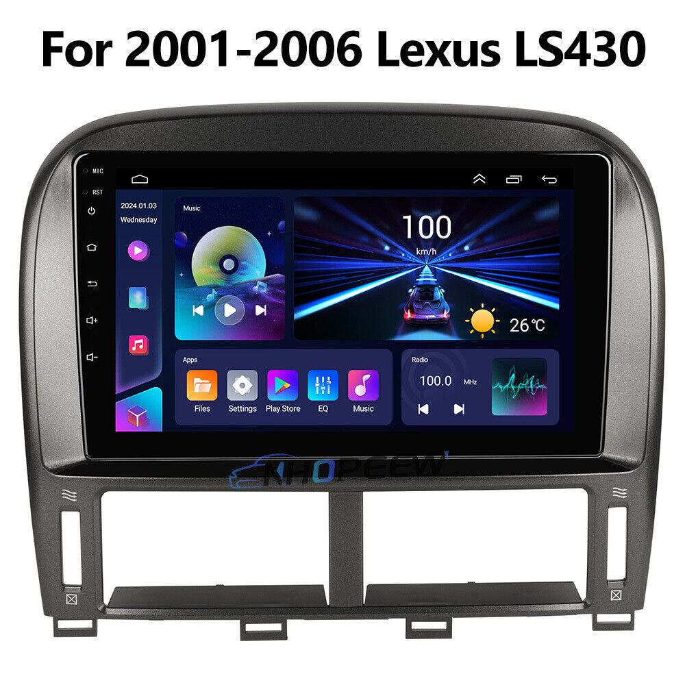 8-Core 4+64GB For 2001-2006 Lexus LS430 Android 13 Car Radio Carplay GPS WIFI 4G