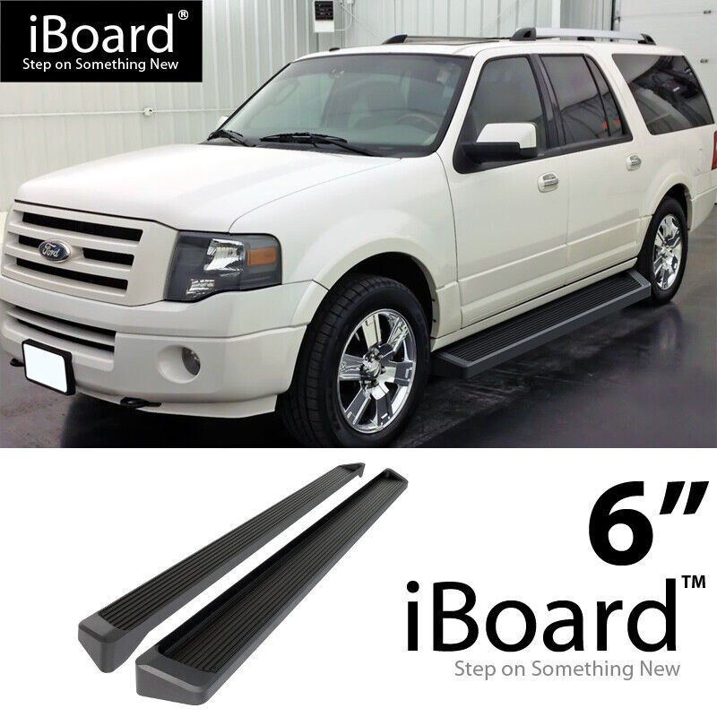 Running Board Style Side Step 6in Black Fit Ford Expedition EL 07-17