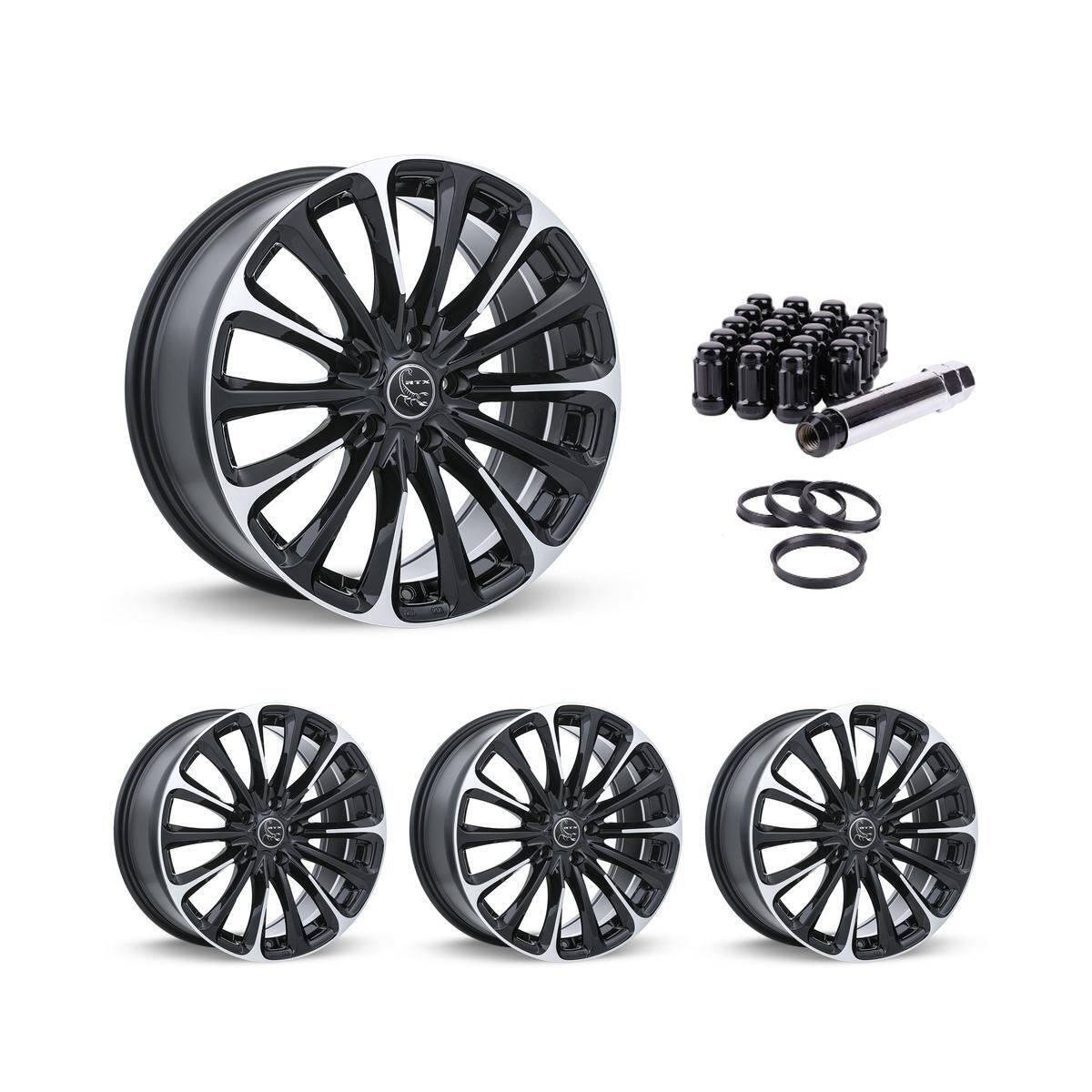 Wheel Rims Set with Black Lug Nuts Kit for 82-94 Pontiac Sunbird P834681 16 inch