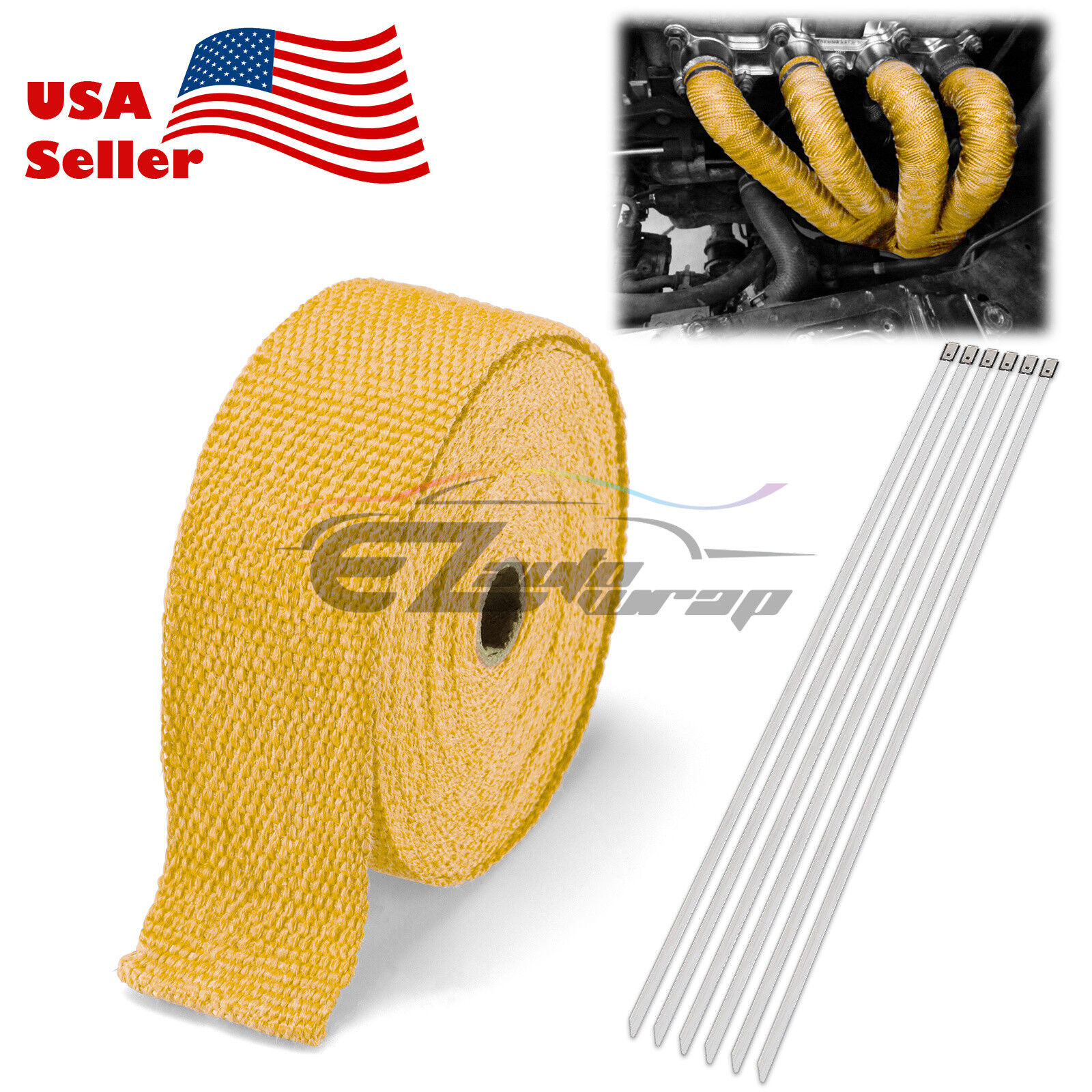Yellow Exhaust Pipe Insulation Thermal Heat Wrap 2