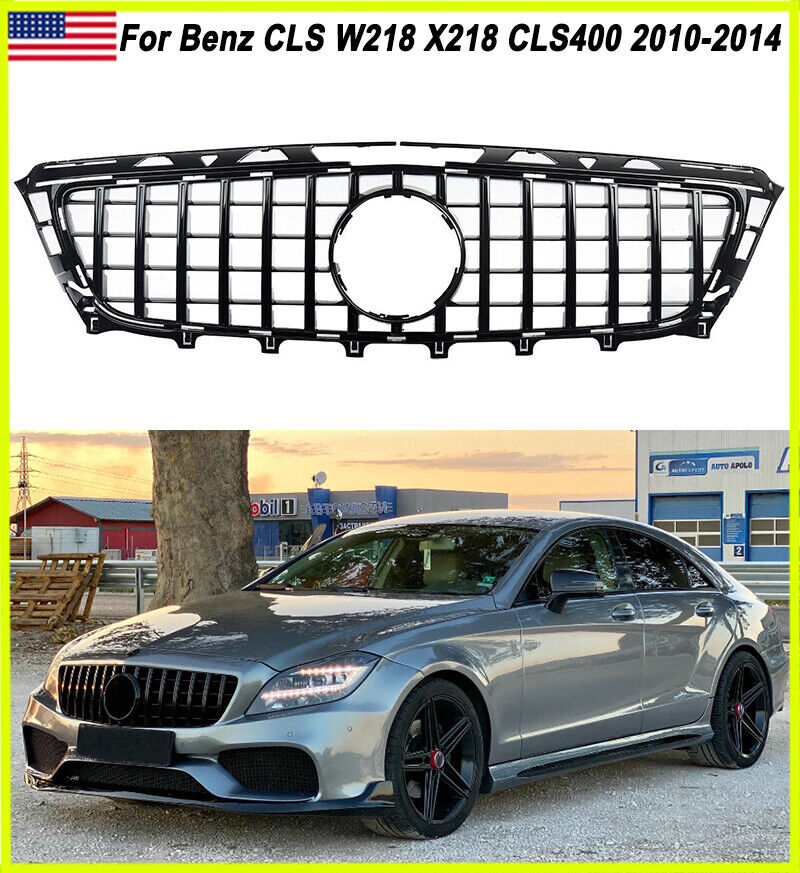 Gloss Black GTR Front Upper Grille For 2011-2014 Benz W218 CLS350 CLS500 CLS550