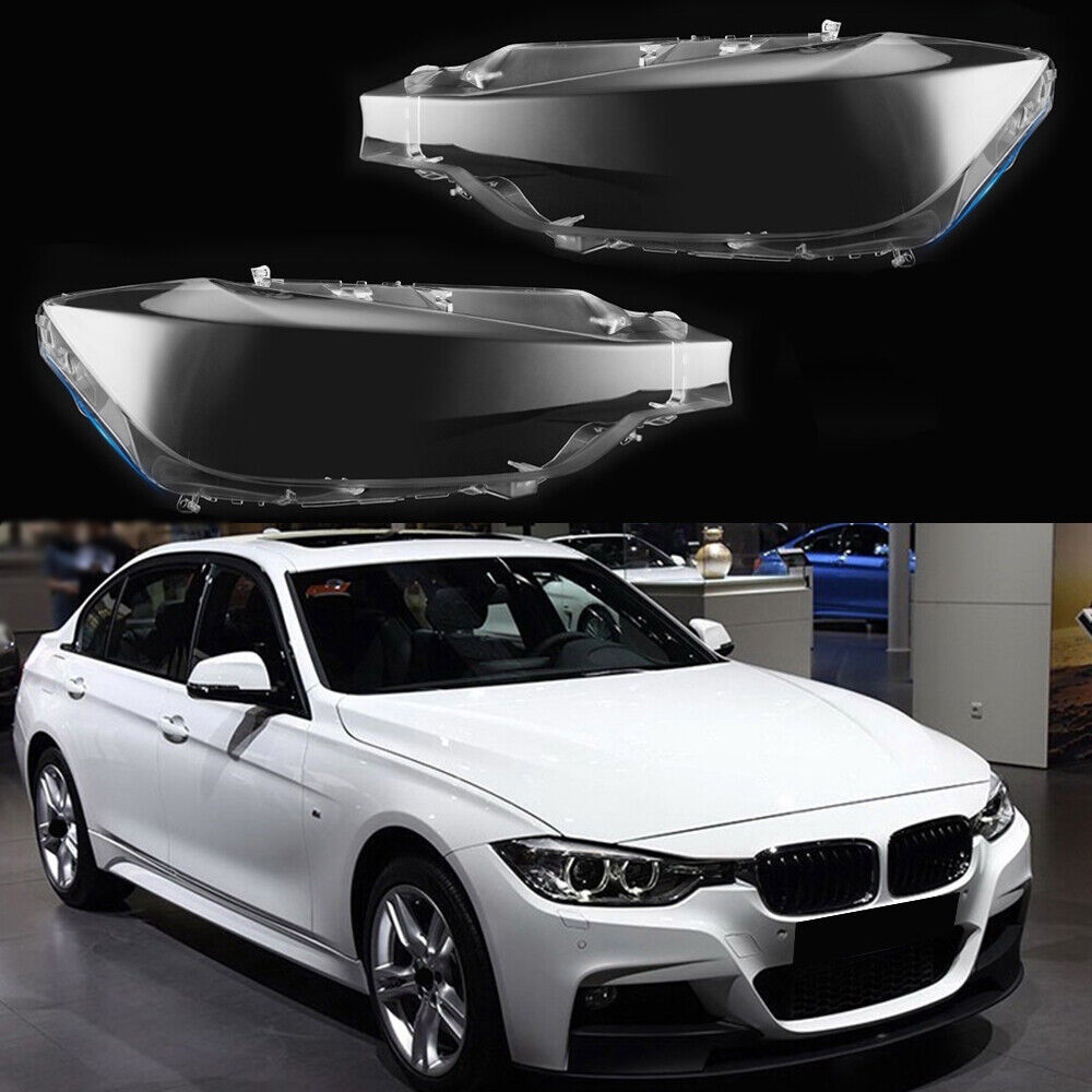 Pair Headlight HeadLamp Lens Cover For BMW F30 328i 320i 325i 2012 2013-2015