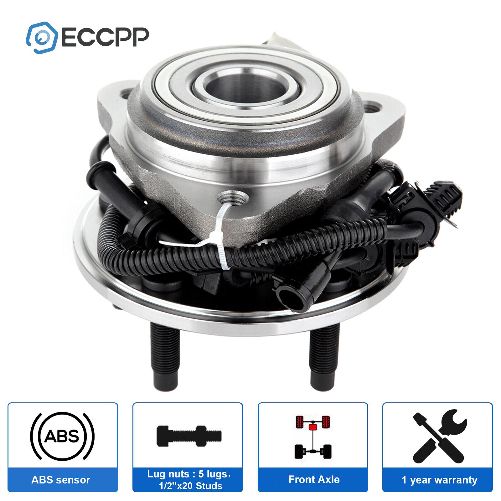 ECCPP 1Pc Wheel Hub Bearing Front 4WD For Ford Explorer Ranger Mazda B3000 B4000