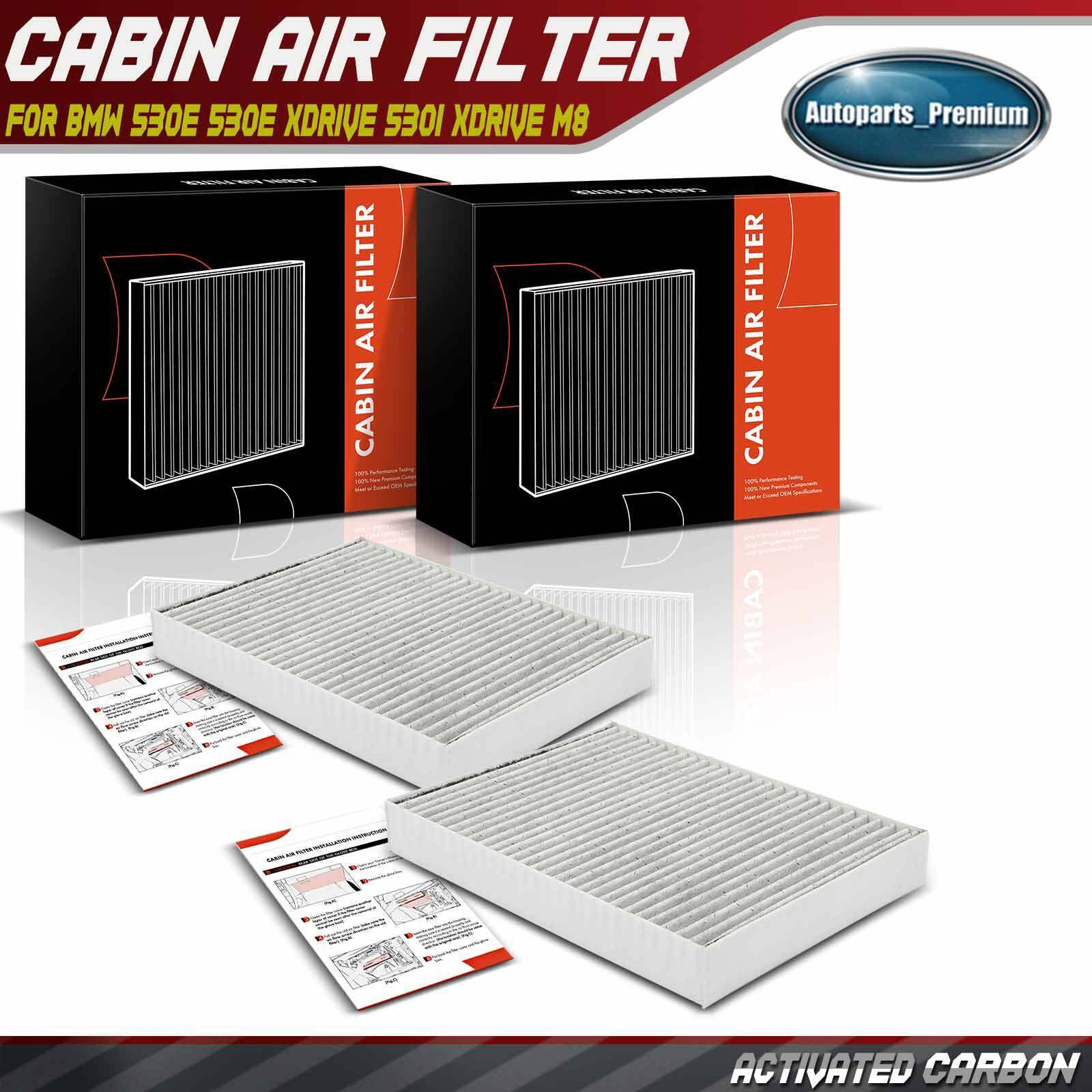 2pcs Activated Carbon Cabin Air Filter for BMW 530e 530e xDrive 530i xDrive M8