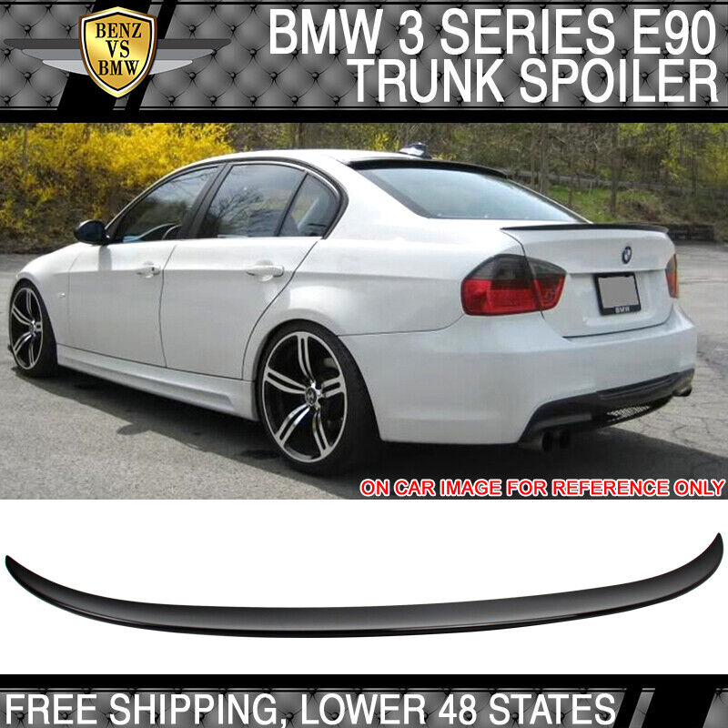 06-11 3 Series E90 Performance 2 Style Trunk Spoiler Painted Jet Black - ABS