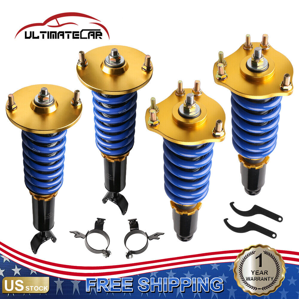 Set 4 Coilover Struts Shock Absorbers For 1992-2001 Honda Prelude Front+Rear