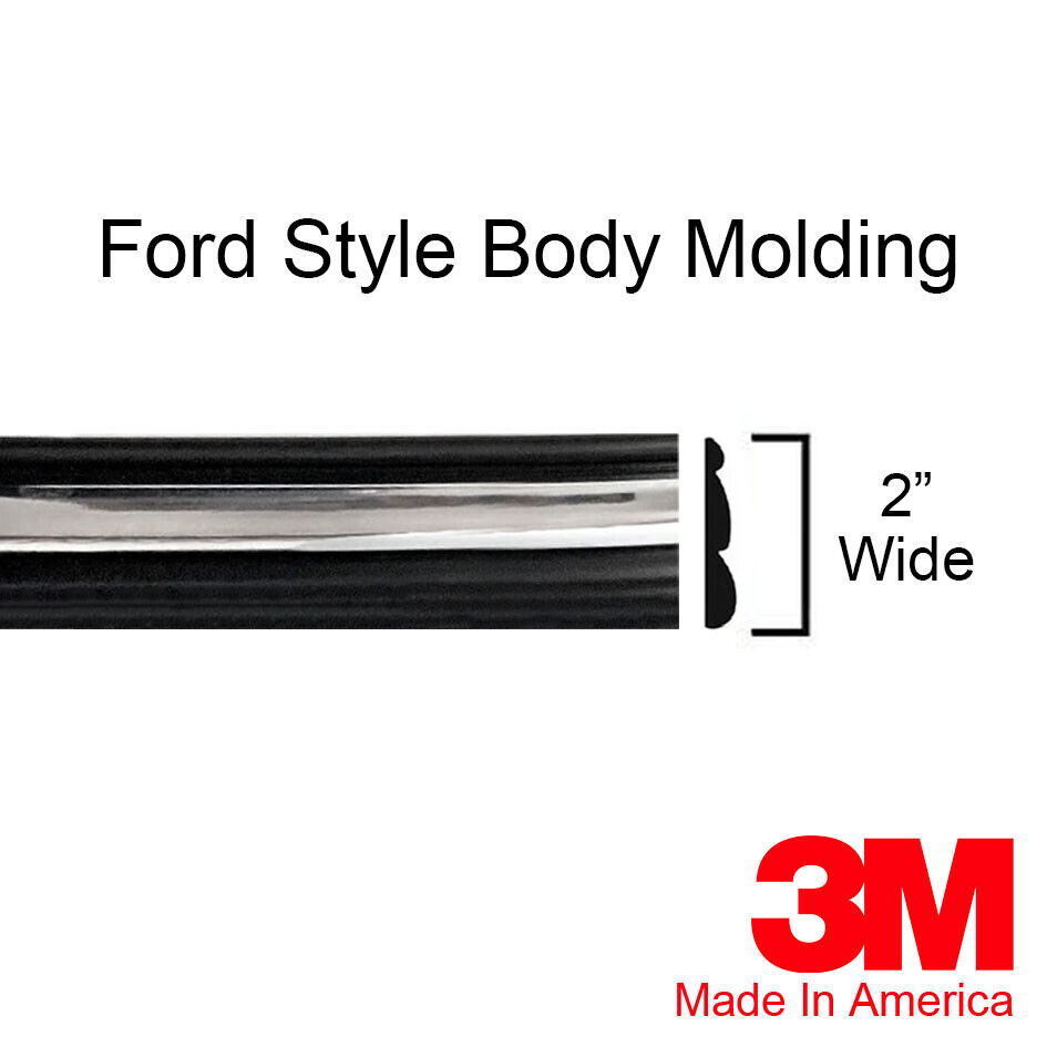 Ford Chrome/Black Side Body Trim Molding Full Size Truck - 2