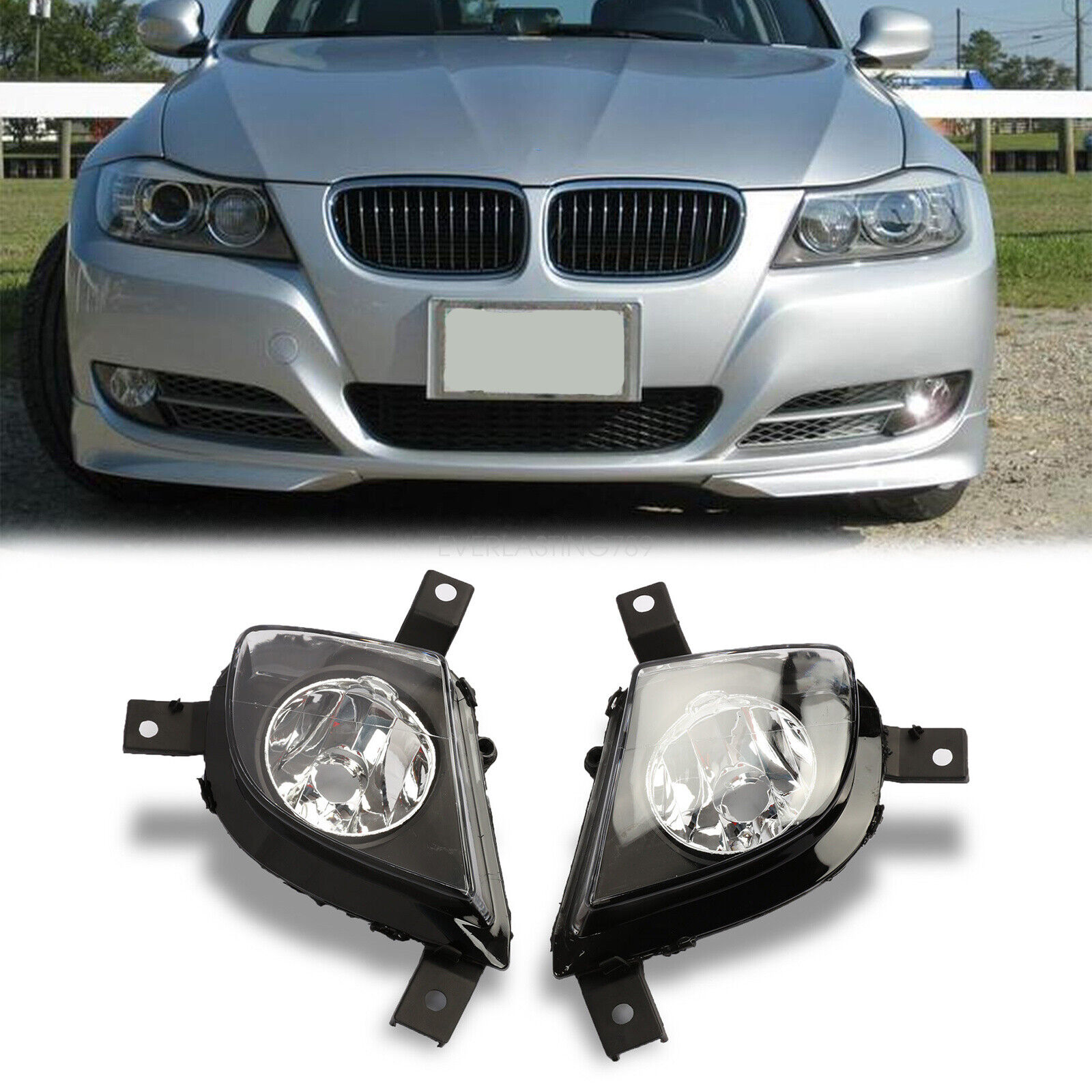 Front Bumper Replace Clear Fog Lights Lamps Pair For BMW E90 E91 328i 335i 09-11