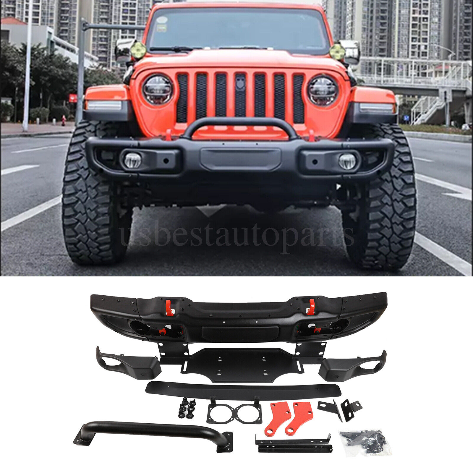 Steel Front Bumper10th Anniversary Style For Jeep Wrangler JL Gladiator 2018-23