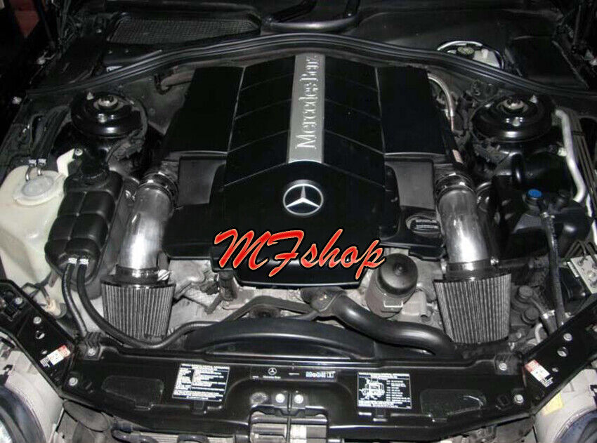 Black Dual Air Intake Kit For 1999-2005 Mercedes Benz S320 3.2L V6 W220