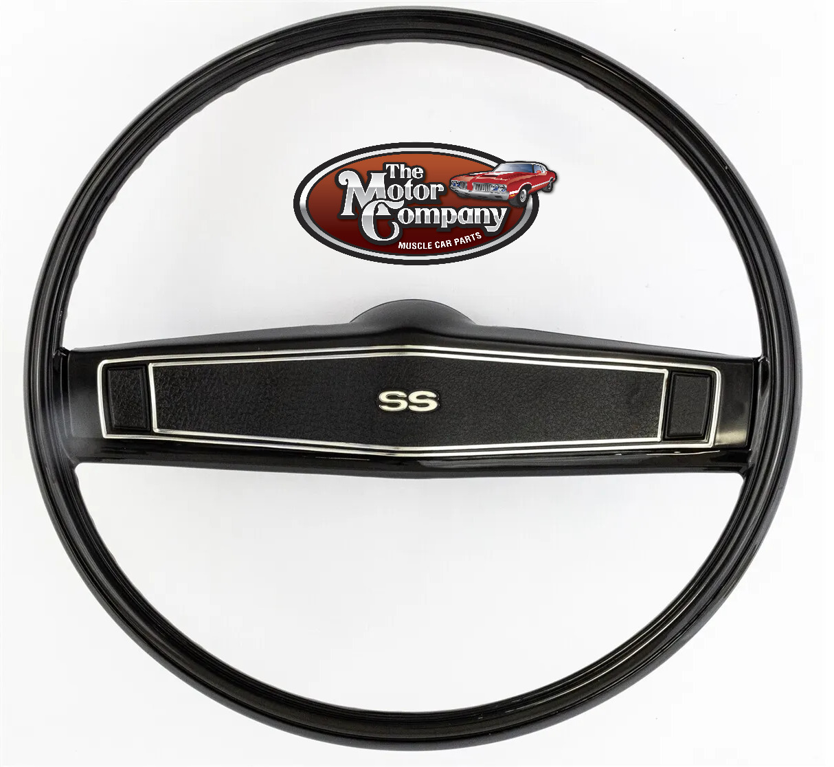 1970 Nova Impala Black Standard Steering Wheel Kit with SS Emblem Madrid Grain